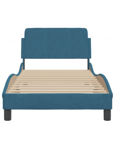 Giroletto con Testiera Blu 90x200 cm in Velluto