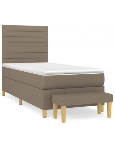 Giroletto a Molle con Materasso Tortora 90x190 cm in Tessuto