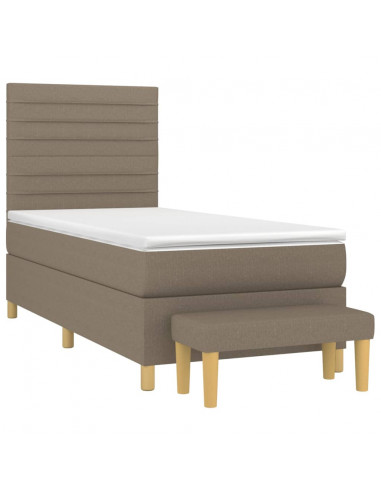 Giroletto a Molle con Materasso Tortora 90x190 cm in Tessuto