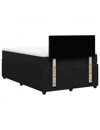 Giroletto a Molle con Materasso Nero 120x200 cm in Velluto