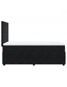 Giroletto a Molle con Materasso Nero 100x200 cm in Velluto 2