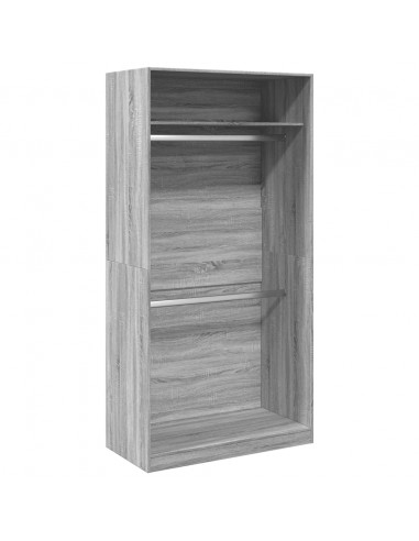 Armadio Grigio Sonoma 100x50x200 cm in Legno Multistrato