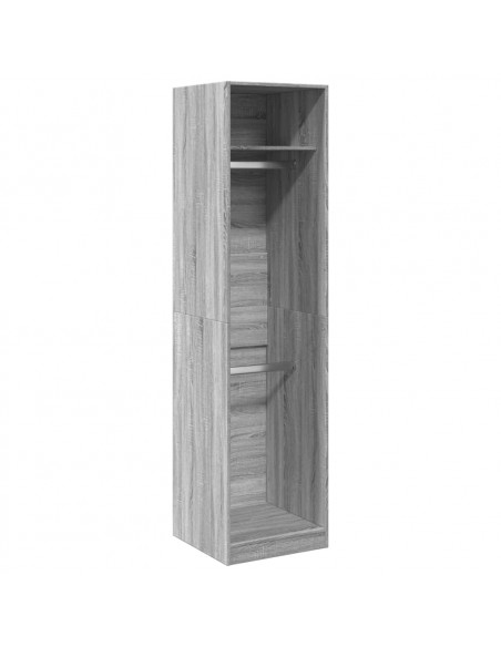 Armadio Grigio Sonoma 50x50x200 cm in Legno Multistrato
