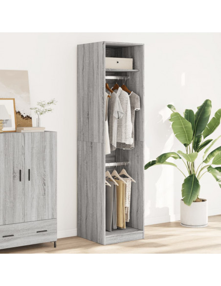 Armadio Grigio Sonoma 50x50x200 cm in Legno Multistrato
