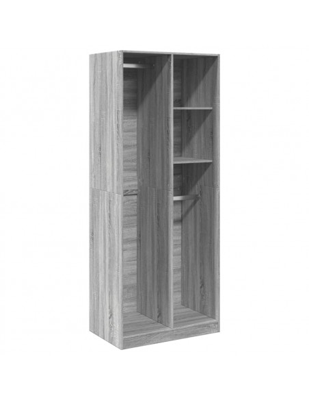 Armadio Grigio Sonoma 80x50x200 cm in Legno Multistrato