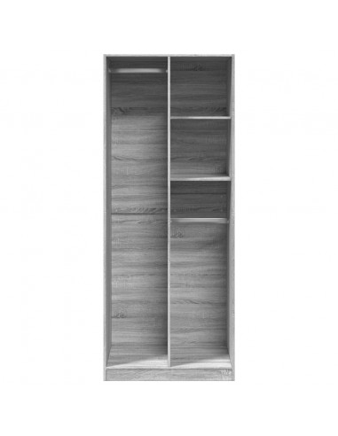 Armadio Grigio Sonoma 80x50x200 cm in Legno Multistrato