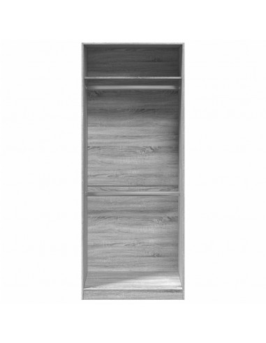 Armadio Grigio Sonoma 80x50x200 cm in Legno Multistrato