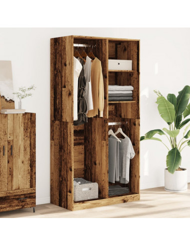 Armadio Legno Antico 100x50x200 cm in Legno Multistrato