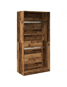 Armadio Legno Antico 100x50x200 cm in Legno Multistrato 2