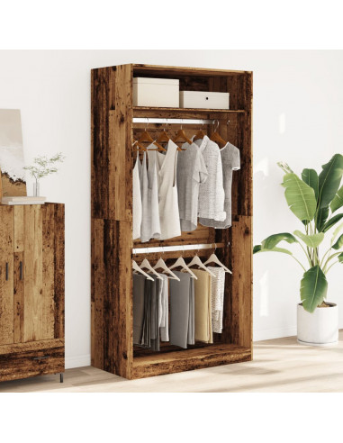 Armadio Legno Antico 100x50x200 cm in Legno Multistrato