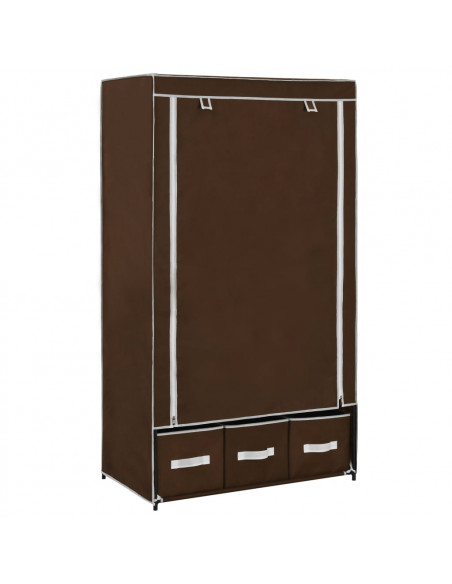 Armadio Marrone 87x49x159 cm in Tessuto