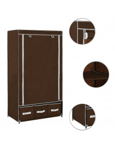 Armadio Marrone 87x49x159 cm in Tessuto 2