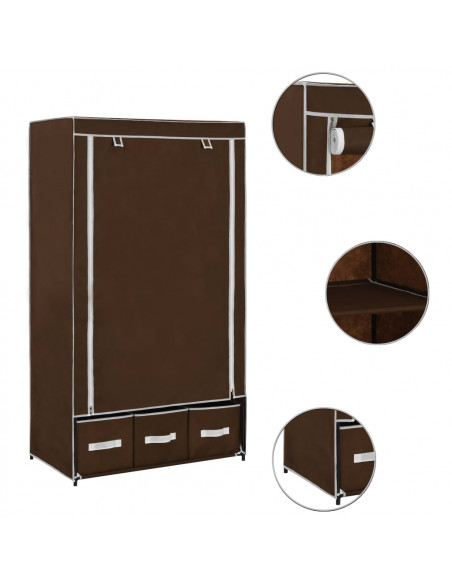 Armadio Marrone 87x49x159 cm in Tessuto
