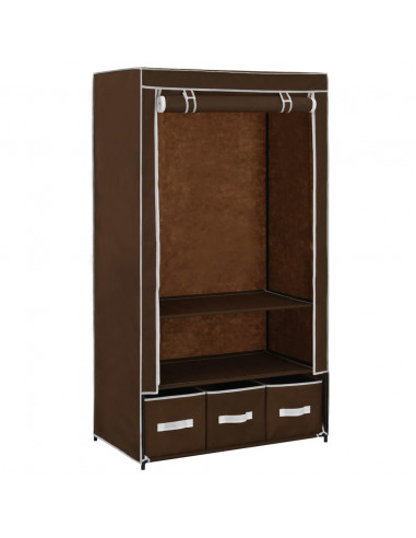 Armadio Marrone 87x49x159 cm in Tessuto