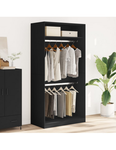 Armadio Nero 100x50x200 cm in Legno Multistrato