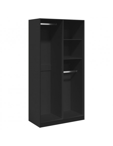 Armadio Nero 100x50x200 cm in Legno Multistrato