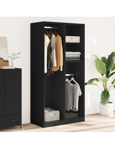 Armadio Nero 100x50x200 cm in Legno Multistrato