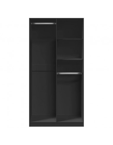 Armadio Nero 100x50x200 cm in Legno Multistrato