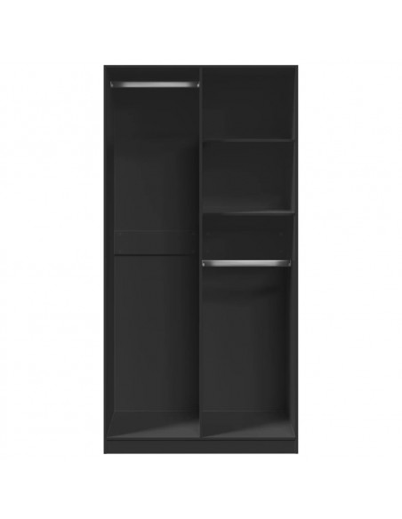 Armadio Nero 100x50x200 cm in Legno Multistrato