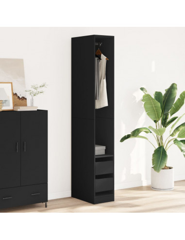 Armadio Nero 30x50x200 cm in Legno Multistrato