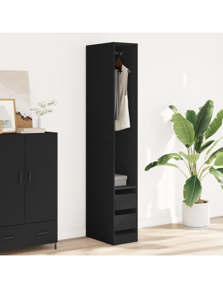 Armadio Nero 30x50x200 cm in Legno Multistrato