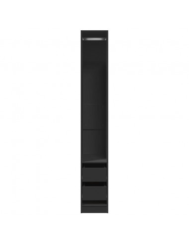 Armadio Nero 30x50x200 cm in Legno Multistrato