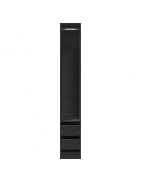 Armadio Nero 30x50x200 cm in Legno Multistrato