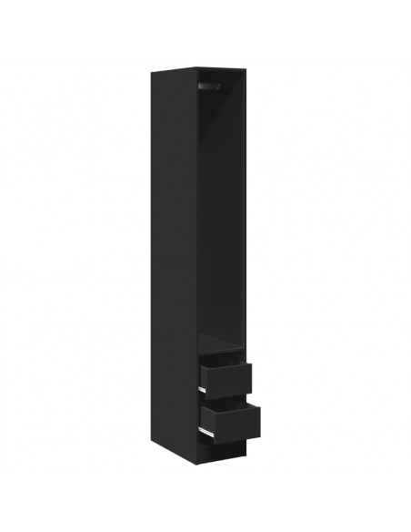 Armadio Nero 30x50x200 cm in Legno Multistrato