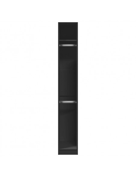 Armadio Nero 30x50x200 cm in Legno Multistrato
