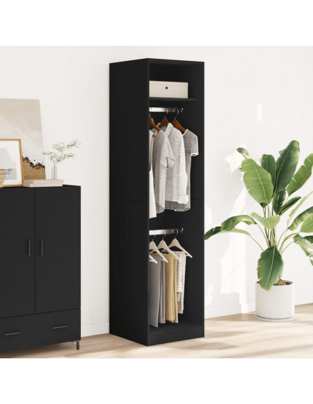 Armadio Nero 50x50x200 cm in Legno Multistrato