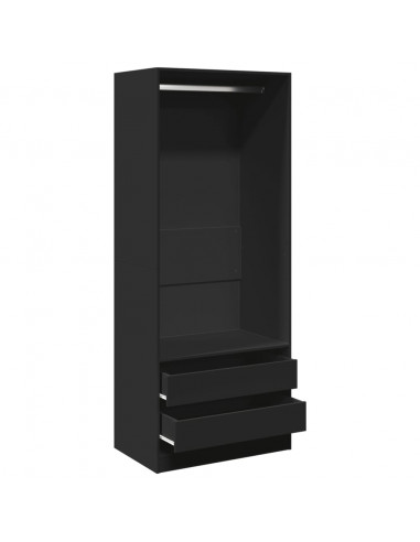 Armadio Nero 80x50x200 cm in Legno Multistrato