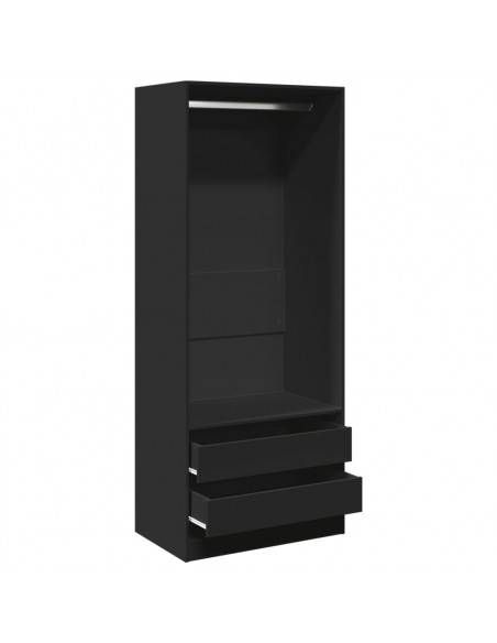 Armadio Nero 80x50x200 cm in Legno Multistrato