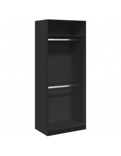 Armadio Nero 80x50x200 cm in Legno Multistrato 2