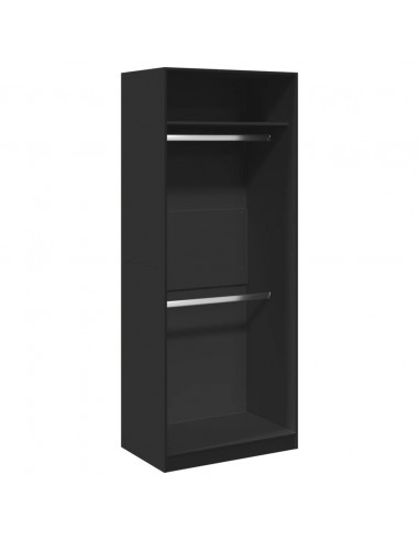 Armadio Nero 80x50x200 cm in Legno Multistrato