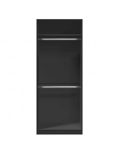 Armadio Nero 80x50x200 cm in Legno Multistrato