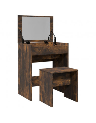 Toeletta e Sgabello Rovere Fumo 60x40x113,5 cm