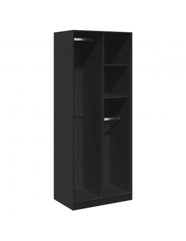 Armadio Nero 80x50x200 cm in Legno Multistrato