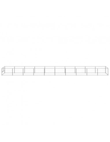 Gabbia per Cani Argento 10 m² in Acciaio