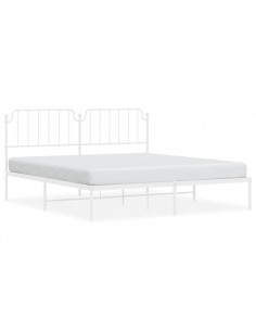 Giroletto con Testiera Metallo Bianco 180x200 cm 2