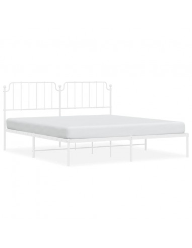 Giroletto con Testiera Metallo Bianco 180x200 cm
