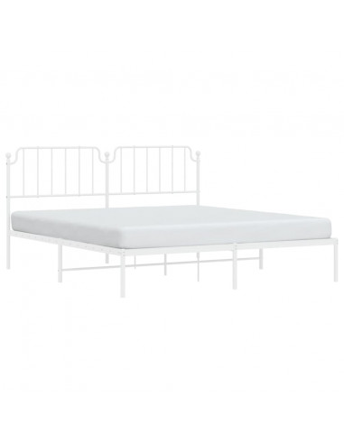 Giroletto con Testiera Metallo Bianco 180x200 cm