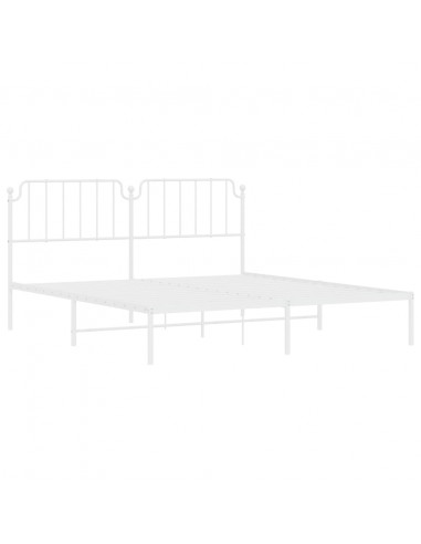Giroletto con Testiera Metallo Bianco 180x200 cm
