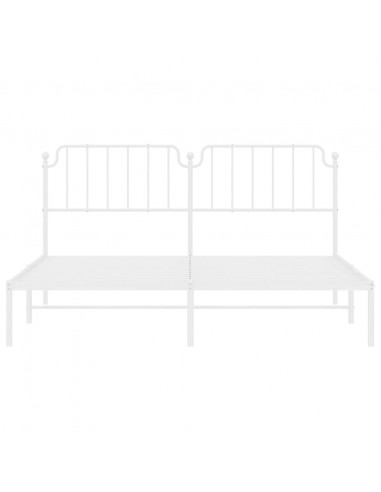 Giroletto con Testiera Metallo Bianco 180x200 cm