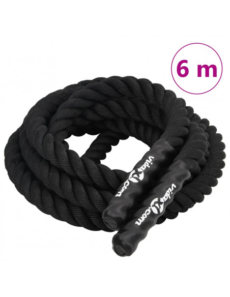 Corda da Allenamento Nera 6 m 4,5 kg in Poliestere