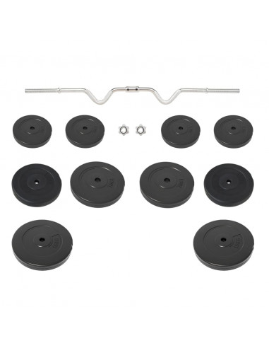 Bilanciere Curvo con Dischi 90 kg