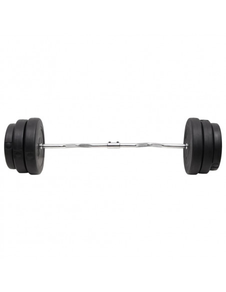 Bilanciere Curvo con Dischi 90 kg