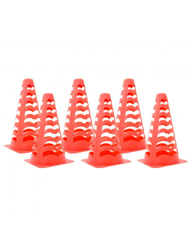 Coni da Calcio 6 pz Impilabili Arancioni 13x13x22,5 cm