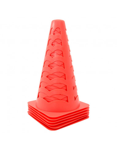 Coni da Calcio 6 pz Impilabili Arancioni 13x13x22,5 cm