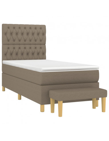 Giroletto a Molle con Materasso Tortora 90x190 cm in Tessuto