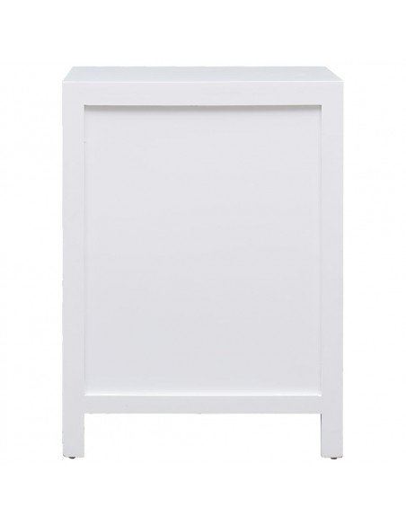 Comodino Bianco 38x28x52 cm in Legno di Paulownia